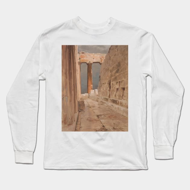 North Peristyle of the Parthenon, Athens by Frederic Edwin Church Long Sleeve T-Shirt by Classic Art Stall